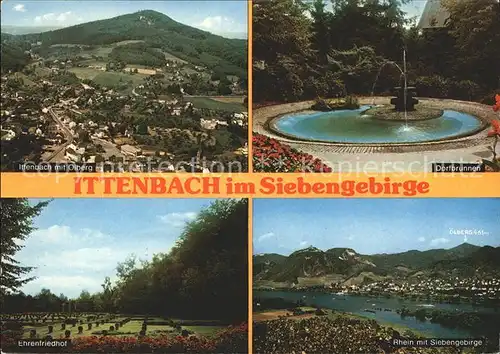 Ittenbach mit oelberg Dorfbrunnen Ehrenfriedhof Rhein Siebengebirge Kat. Koenigswinter