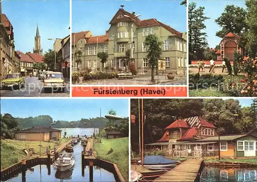 Fuerstenberg Havel Thaelmannstr Rathaus Park des Friedens Havelschleuse Gaststaette Anglerheim Kat. Fuerstenberg