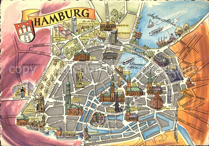  Hamburg  Stadtplan  Illustration Kat Hamburg  Nr kf74509 