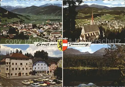 Tamsweg Lungau St Leonhardikrche Ortsblick Preber Hauptplatz Rathaus Prebersee Kat. Tamsweg