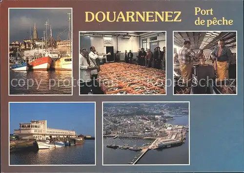 Douarnenez Le port de Rosmeur et vente a la criee Vue aerienne Kat. Douarnenez