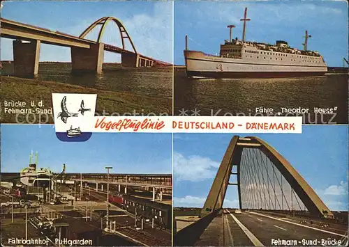 Fehmarnsund Br?cke ?ber den Fehmarn Sund F?hre Theodor Heuss F?hrbahnhof Puttgarden Fehmarn Sund Br?cke /  /