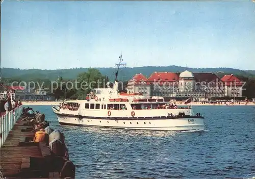 Sopot Grand Hotel Faehre Dampfer Kat. Zoppot Westpreussen