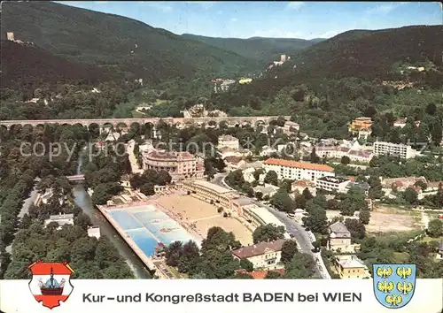 Baden Wien Thermalstrandbad Helenental Ruinen Viadukt Kurstadt Kongressstadt Kat. Baden