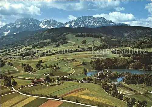 Hoeglwoerth mit Hochstaufen Fliegeraufnahme Kat. Anger