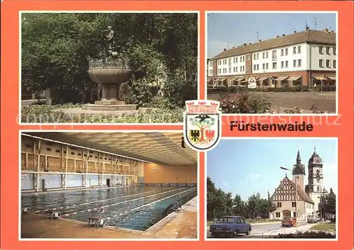 Fuerstenwalde Spree Grassnick Brunnen Muehlenstrasse Schwimmhalle Rathaus Dom Wappen Kat. Fuerstenwalde