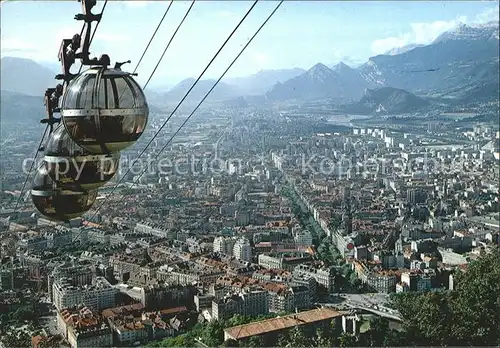 Grenoble Telepherique de la Bastille Panorama Ville et Cours Jean Jaures Kat. Grenoble