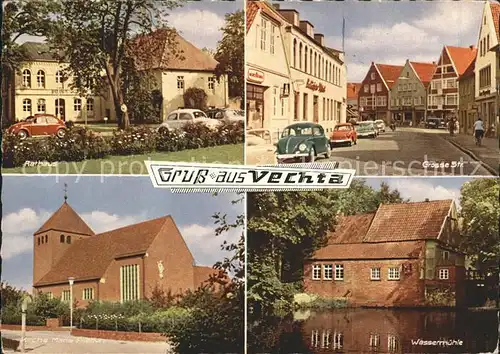 Vechta Rathaus Grosse Strasse Wassermuehle Kirche Maria Frieden Kat. Vechta