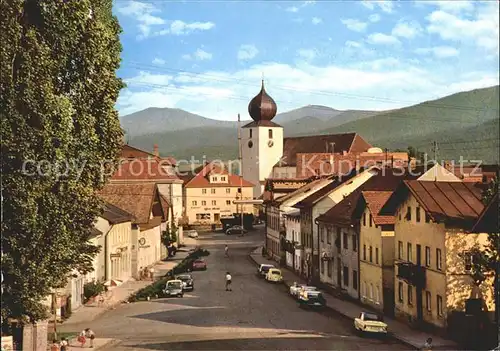 Lam Oberpfalz Marktplatz Kirche Grosser Arber Kleiner Arber Bayerischer Wald Kat. Lam