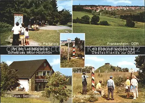 Hausen Rhoen Landesgrenze Schwarzes Moor Hochrhoen Rastplatz Gasthaus Sennhuette Frankenheim DDR Erdbunker Kat. Hausen