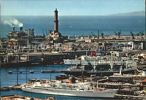 Genova Genua Liguria Hafen Leuchtturm Schiffe Kat. Genova