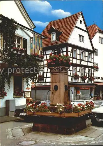 Bad Orb Brunnen am Marktplatz Fachwerkhaus Kat. Bad Orb