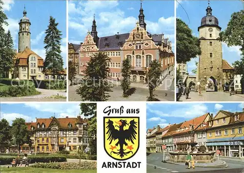 Arnstadt Ilm Neideckturm Rathaus Riedtor Bahnhofstrasse Lessingstrasse Hopfenbrunnen Wappen Kat. Arnstadt