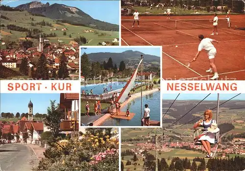 Nesselwang Sport Kur Tennis Schwimmbad Sessellift Ortspartie Kirche Kat. Nesselwang