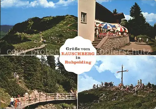 Ruhpolding Skiparadies Rauschberg im Sommer Bayerische Alpen Gipfelkreuz Wandern Kat. Ruhpolding