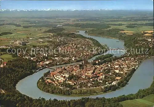 Wasserburg Inn Altstadt Fliegeraufnahme Alpenkette Kat. Wasserburg a.Inn