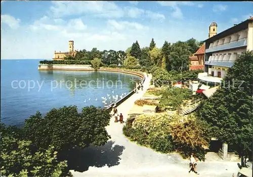 Langenargen Bodensee Promenade mit Schloss Monfort Kat. Langenargen