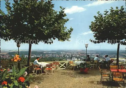 Bad Nauheim Blick vom Johannisberg Restaurant Terrasse Kat. Bad Nauheim