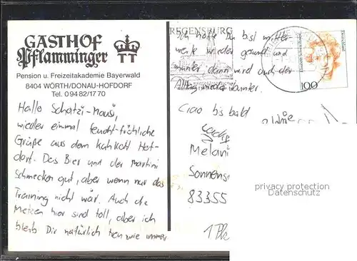 Woerth Donau Hofdorf Gasthaus Pflamminger Kat. Woerth a.d.Donau