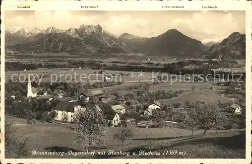 Degerndorf Inn Panorama mit Heuberg und Hochriss / Brannenburg /Rosenheim LKR