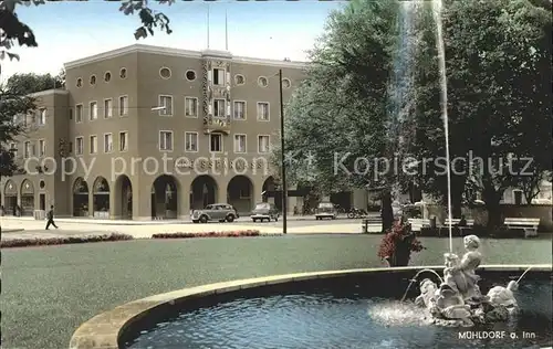 Muehldorf Inn Brunnen Fontaene Kreissparkasse Kat. Muehldorf a.Inn