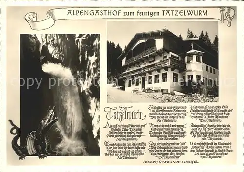 Oberaudorf Alpengasthof zum feurigen Tatzelwurm Wasserfall Kat. Oberaudorf