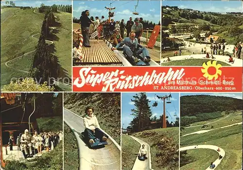 St Andreasberg Harz Super Rutschbahn Teilansichten Sessellift Kat. Sankt Andreasberg