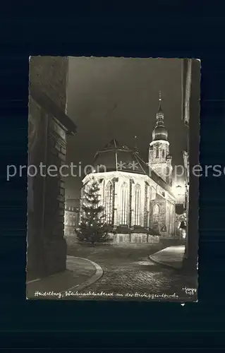 Heidelberg Neckar Heiliggeistkirche am Weihnachtsabend Kat. Heidelberg