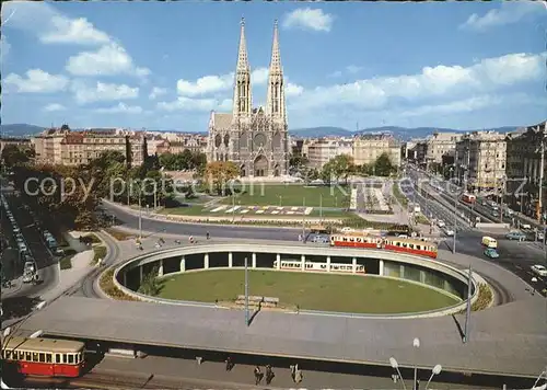 Wien Rooseveltplatz Votivkirche Strassenbahnen Kat. Wien