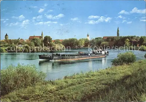 Straubing Donau Frachtschiffe Kat. Straubing