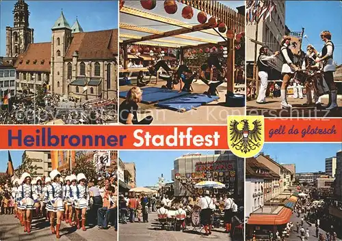 Heilbronn Neckar Buntes Treiben beim Heilbronner Stadtfest in den Fussgaengerzonen Fleiner Str Kirchbrunnenstr und Suelmer Str Kat. Heilbronn