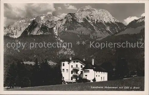 Berchtesgaden Landheim Hohenwart mit Goell und Brett Kat. Berchtesgaden