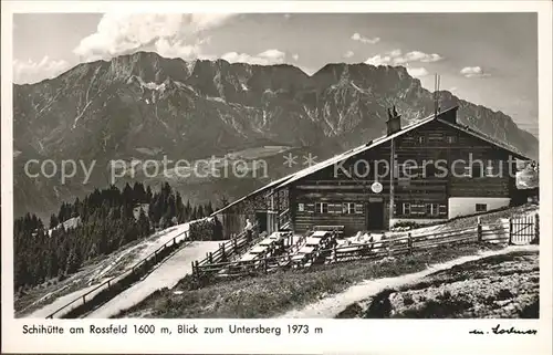 Berchtesgaden Skihuette am Rossfeld mit Untersberg Kat. Berchtesgaden