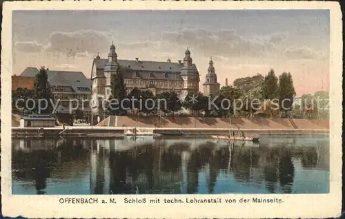 Offenbach Main Schloss mit techn Lehranstalt Mainpartie Kat. Offenbach am Main