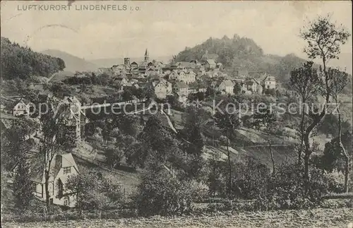 Lindenfels Odenwald Ortsansicht mit Burg Kat. Lindenfels