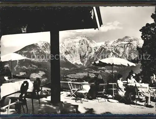 Berchtesgaden Berggaststaette Gerstreut mit Goell Brett und Kehlstein Kat. Berchtesgaden