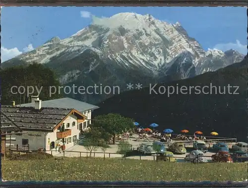 Ramsau Berchtesgaden Berggasthof Pension Zipfhaeusl Terrasse Sahnegletscher Kat. Ramsau b.Berchtesgaden