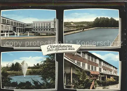 Obertshausen Rathaus Schwimmbad Gruenanlage Schule Kat. Obertshausen