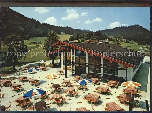 Ramsau Berchtesgaden Gasthaus und Cafe Schwarzeck Terrasse Kat. Ramsau b.Berchtesgaden