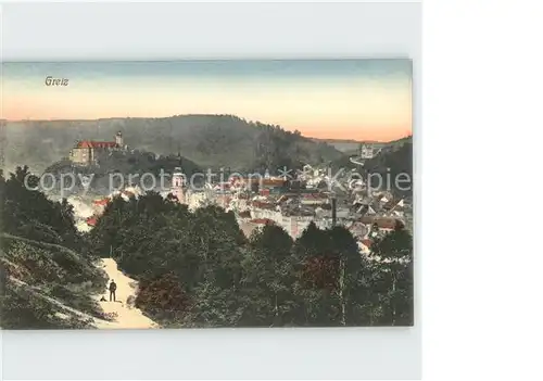 Greiz Thueringen Ortsansicht Schloss Kat. Greiz