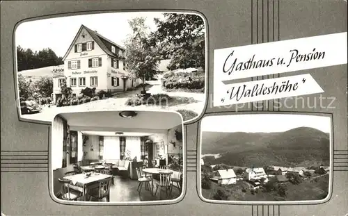 Huzenbach Gasthaus Pension Waldeshoehe Gastraum Kat. Baiersbronn