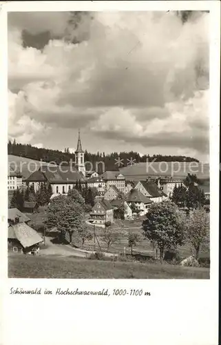 Schoenwald Schwarzwald Ortsansicht Kirche Kat. Schoenwald im Schwarzwald