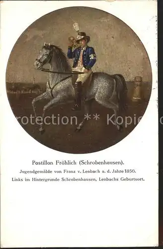 Schrobenhausen Postillon Froehlich zu Pferd Gemaelde Kat. Schrobenhausen