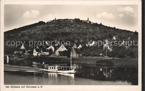 Dilsberg mit Rainbach am Neckar Motorboot Kat. Neckargemuend