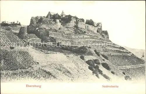 Ebernburg Burg von der Suedostseit Kat. Bad Muenster am Stein Ebernburg