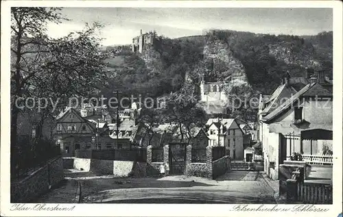 Idar Oberstein mit Felsenkirche und Schloss Kat. Idar Oberstein