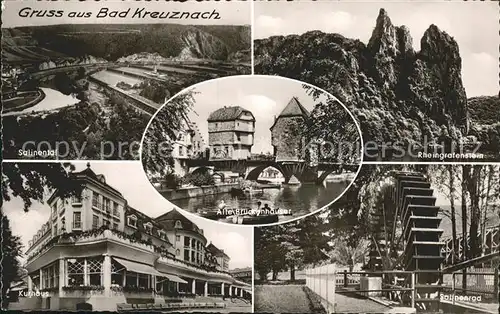 Bad Kreuznach Salinental Rheingrafenstein Salinenrad Kurhaus Brueckenhaeuser Kat. Bad Kreuznach