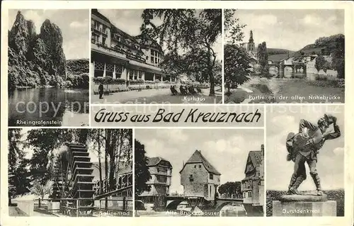Bad Kreuznach Kurhaus Nahebruecke Salinenrad Brueckenhaeuser Durstdenkmal Kat. Bad Kreuznach