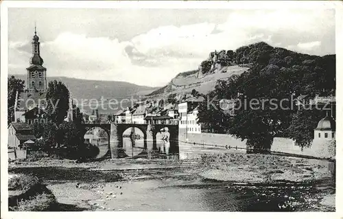 Bad Kreuznach Nahebruecke und Kauzenburg Kat. Bad Kreuznach