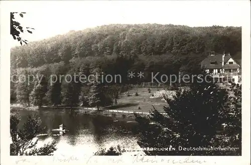 Saarbruecken Deutschmuehlen Weiher Kat. Saarbruecken